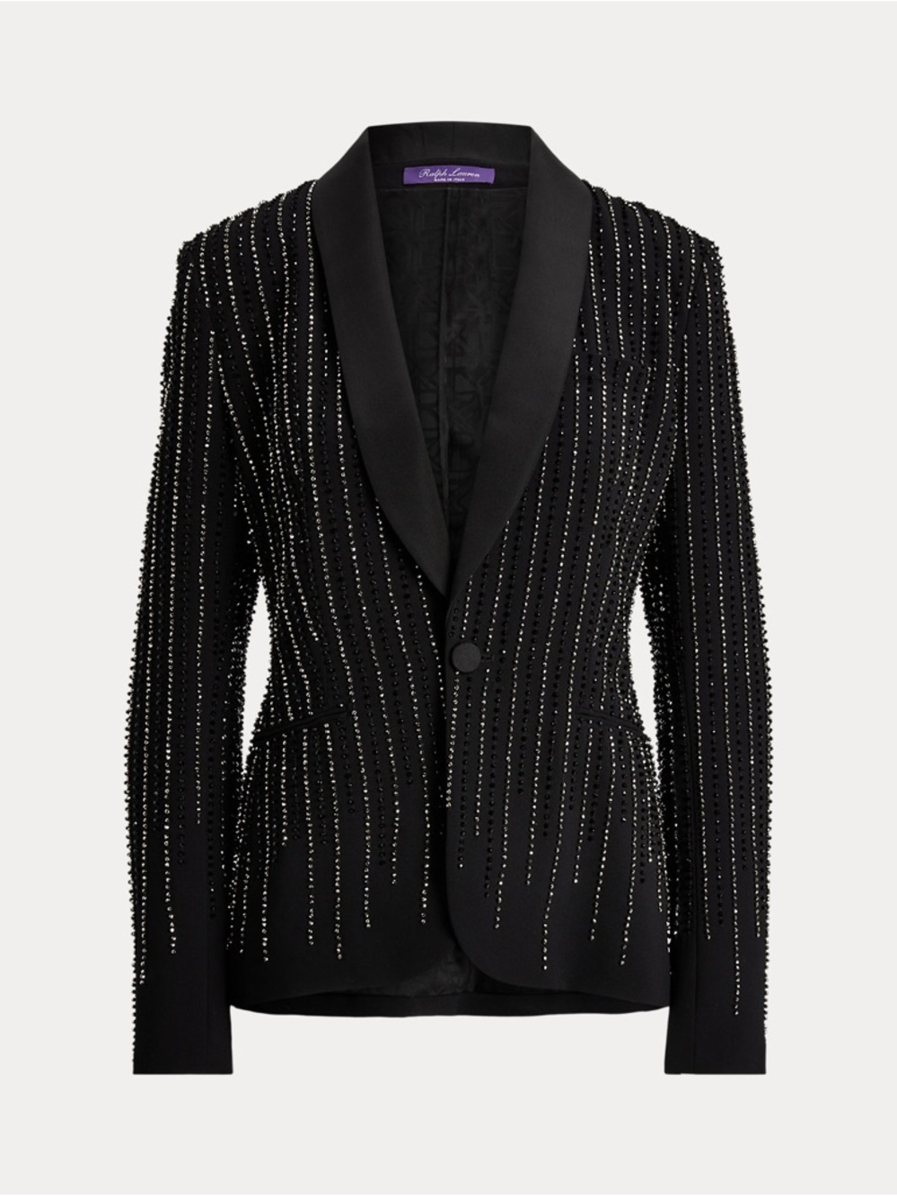 Ralph Lauren Collection Black Crystal-Embellished Women's Tuxedo Jacket